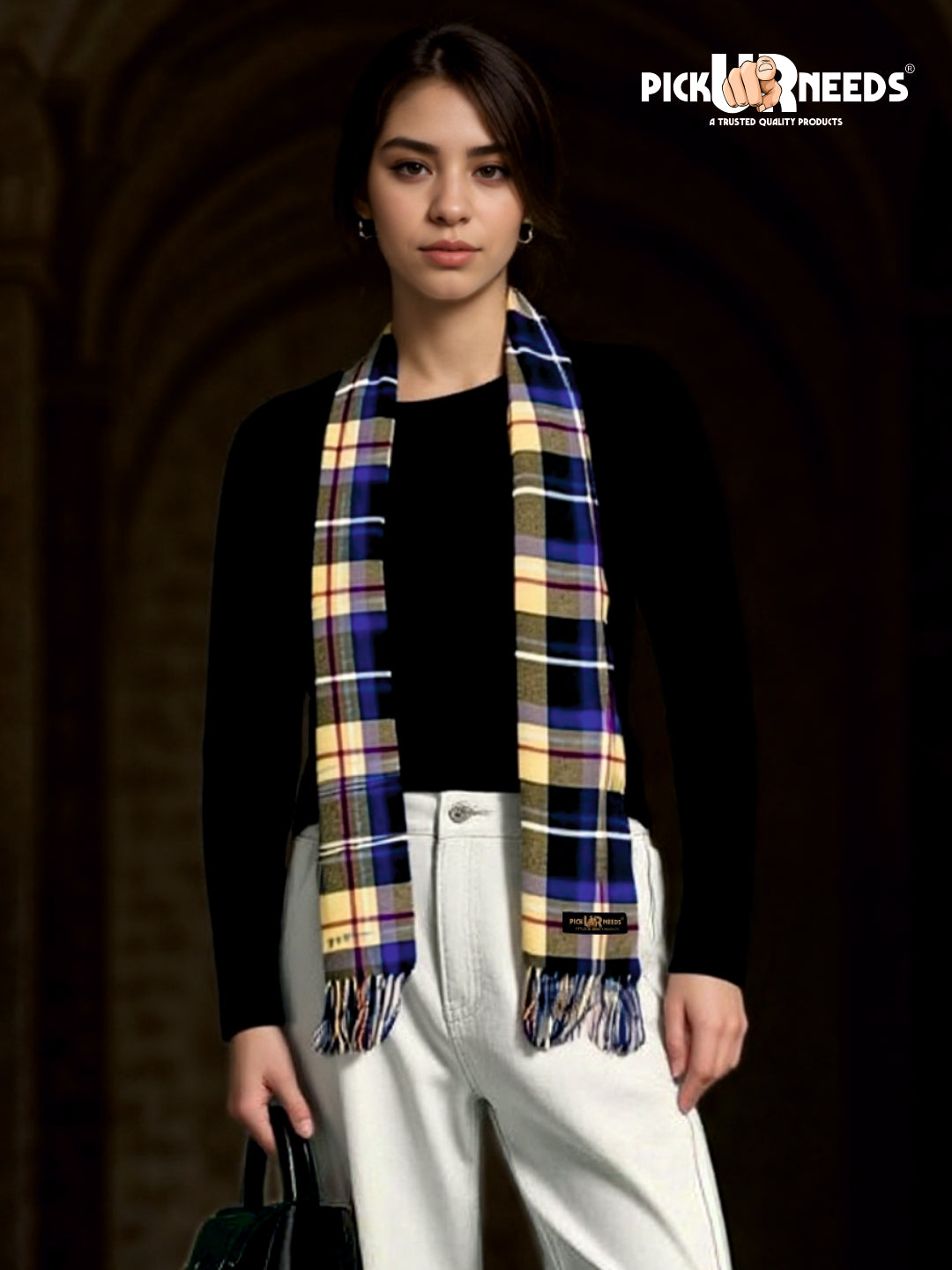 Pick Ur Needs Pure Cashmere Womens Winter Stylish Muffler Warm, Soft and Trendy Scarves for Cold W